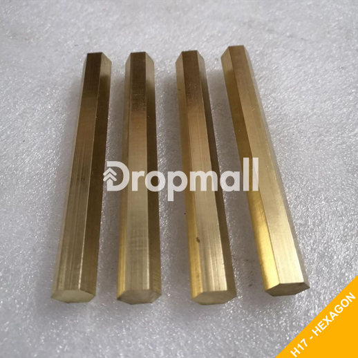 Đồng thau vàng lục giác 17 mm