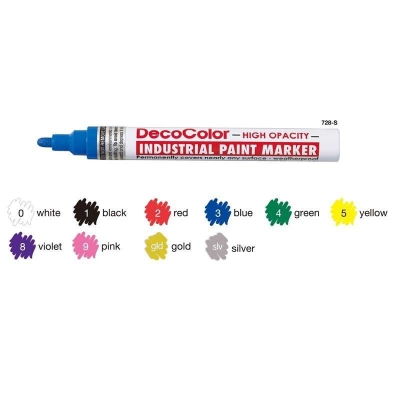 Bút Sơn Công Nghiệp Viết Được Trên Kính, Kim Loại, Gốm, Nhựa, Gỗ - Ngòi 2mm - 728