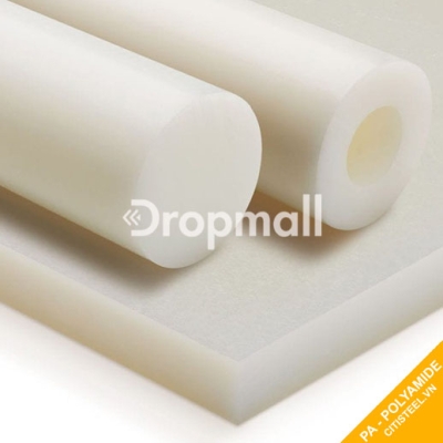 Nhựa PA trắng tròn đặc Phi 70 Dài 1m China Trung Quốc